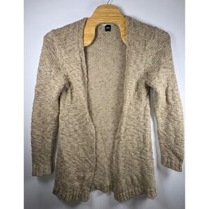 ASOS Tan Wool Blend‎ Long Sleeve Open Front Knit Cardigan Duster Sweater Sz Lg